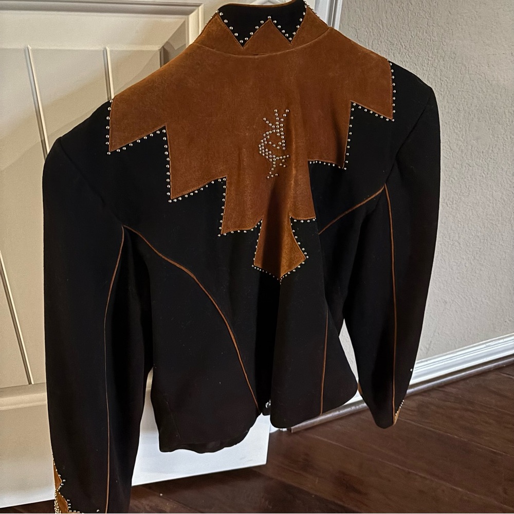Diamond Denim & Leather Vintage Jacket | Size 10 - Picture 2 of 7